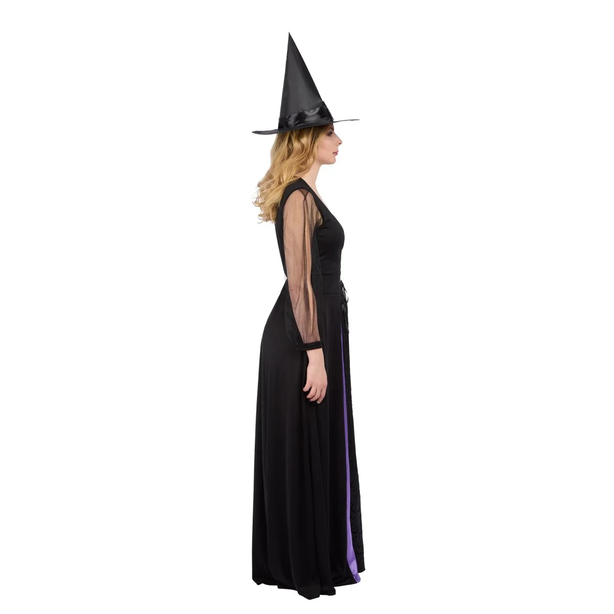 Midnight Witch Dress Costume for Adults, Black and Purple Dress - Image 4