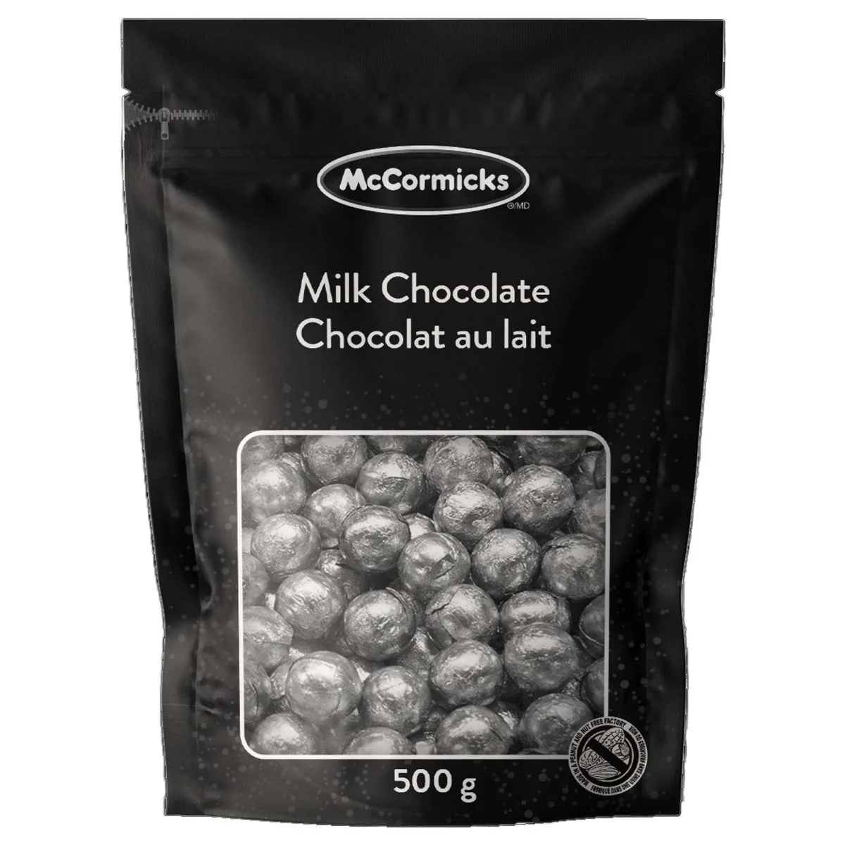 Milk Chocolate Balls, Silver, 500g, 1 Count