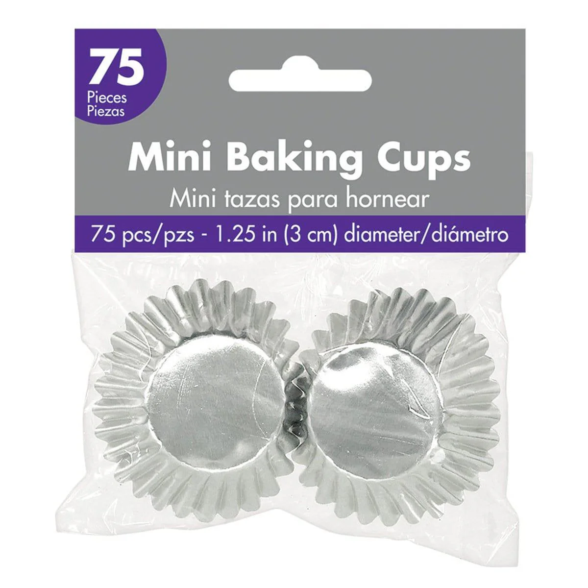 Mini Cupcake Cases 75/pkg - Silver
