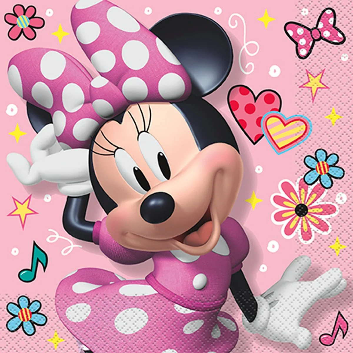Minnie Mouse Birthday Large Lunch Napkins, Disney, 16 Count