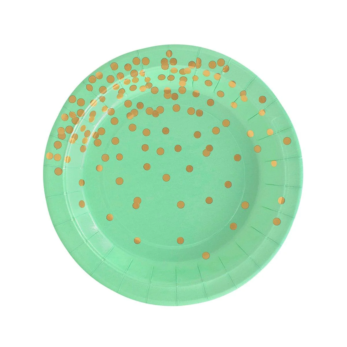 Mint Green Confetti Explosion Plates, 7 Inches, 8 Count
