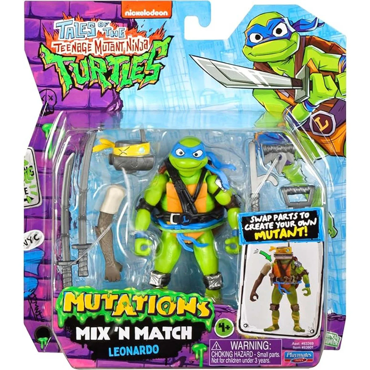 Mix 'N Match Leonardo Action Figure, Teenage Mutant Ninja Turtles, 1 Count
