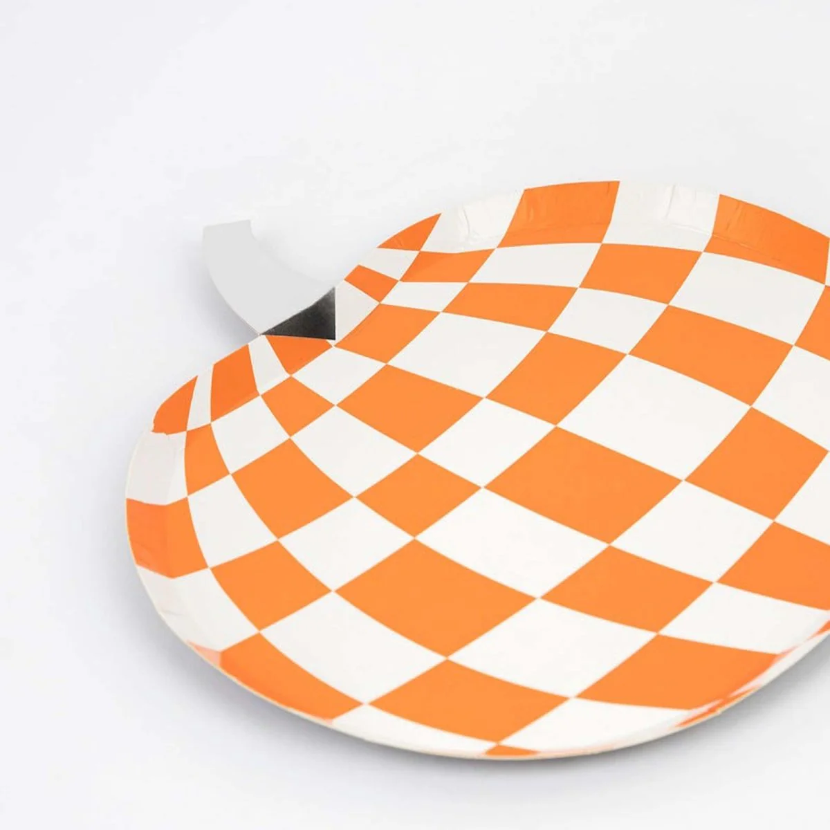Mod Pattern Large Pumpkin Shaped Lunch Paper Plates, 9 Inches, 8 Count - Image 2
