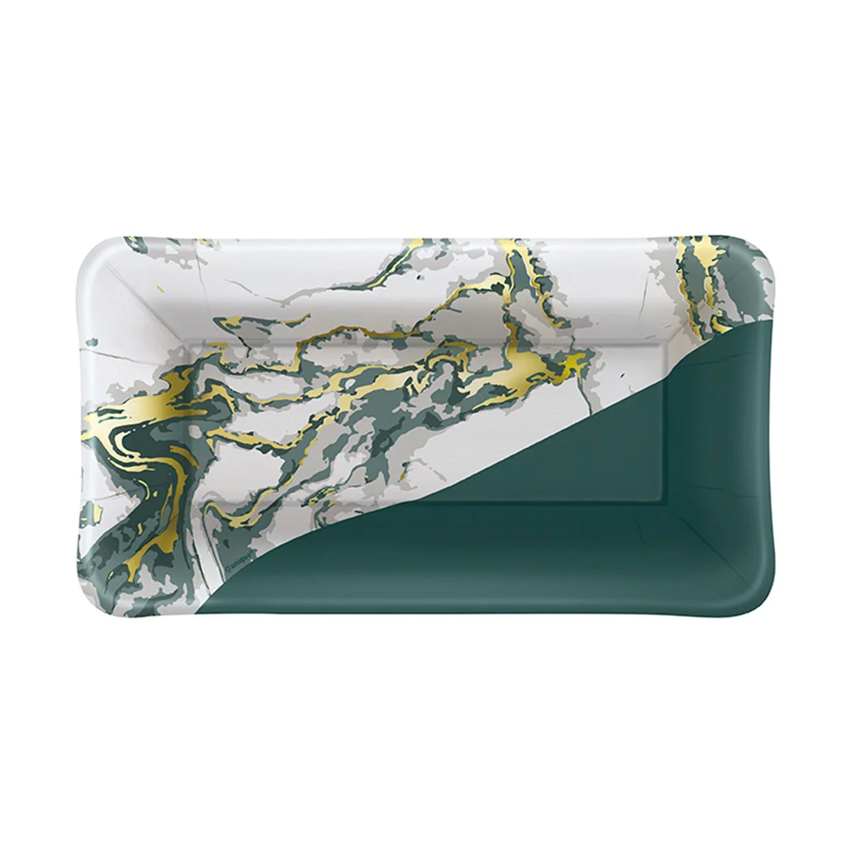 Modern Christmas Rectangular Appetizer Paper Plates, 8 Count