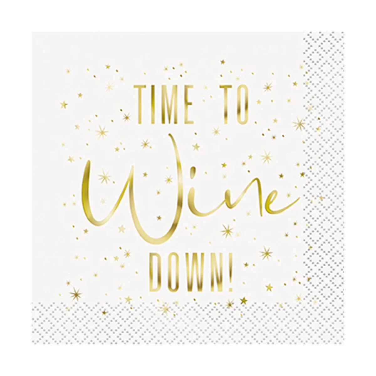 Modern Christmas ''Time to Wine Down!'' Small Beverage Napkins, 20 Count