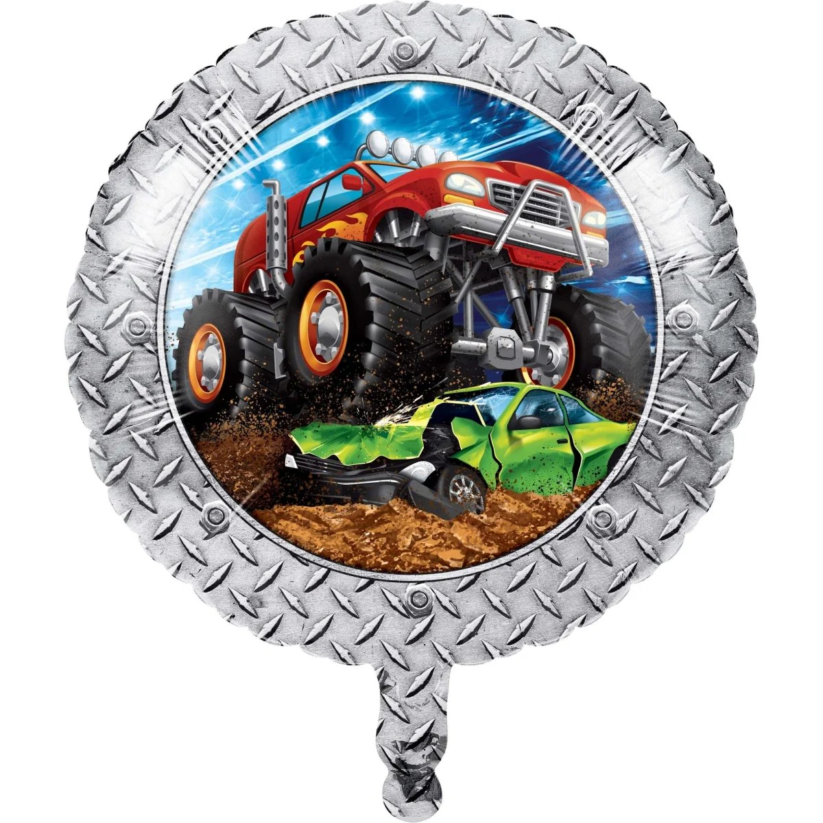 Monster Truck Rally Round Foil Balloon, 18 Inches, 1 Count