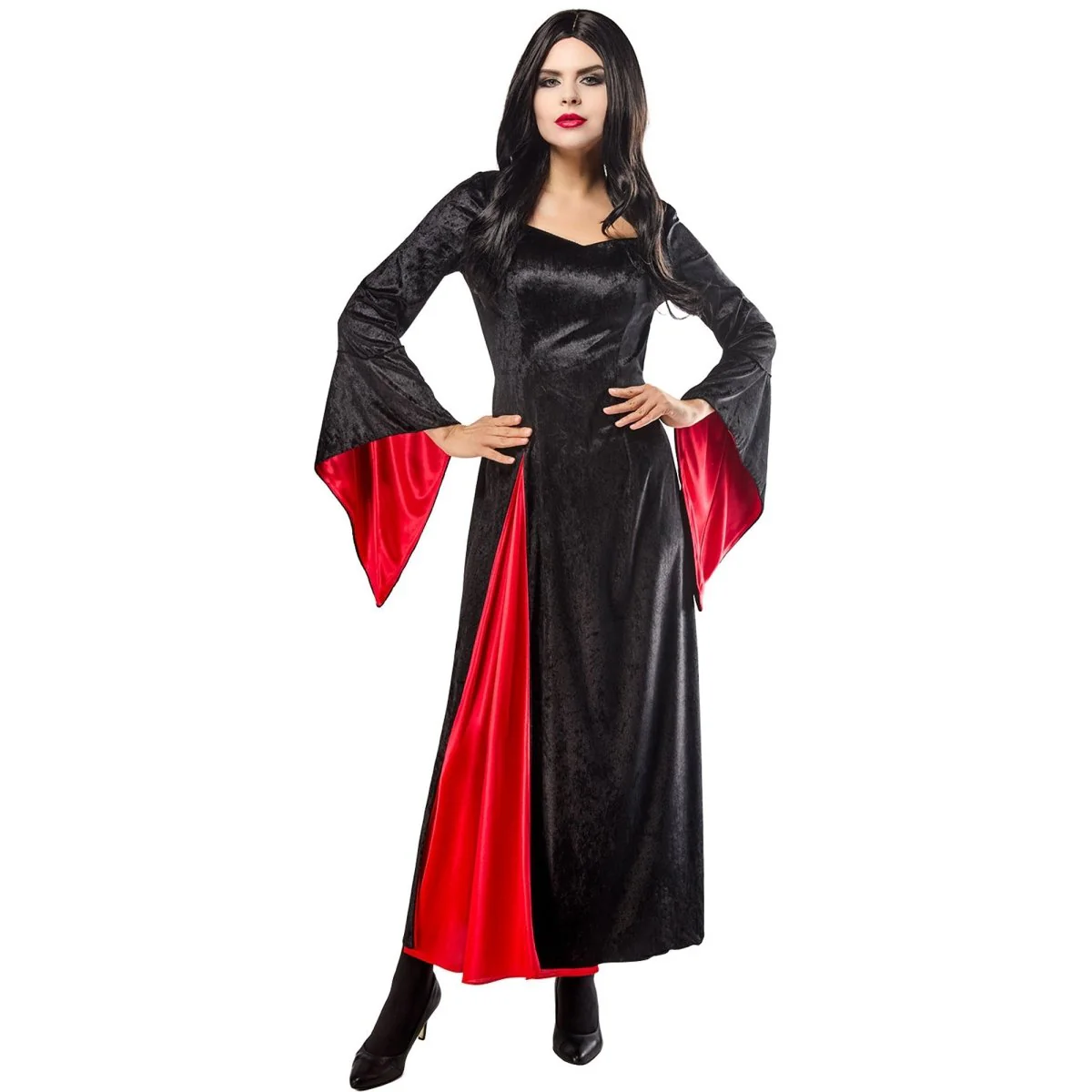 Morticia Addams Dress Cape Costume for Adults, Addams Family - Image 4