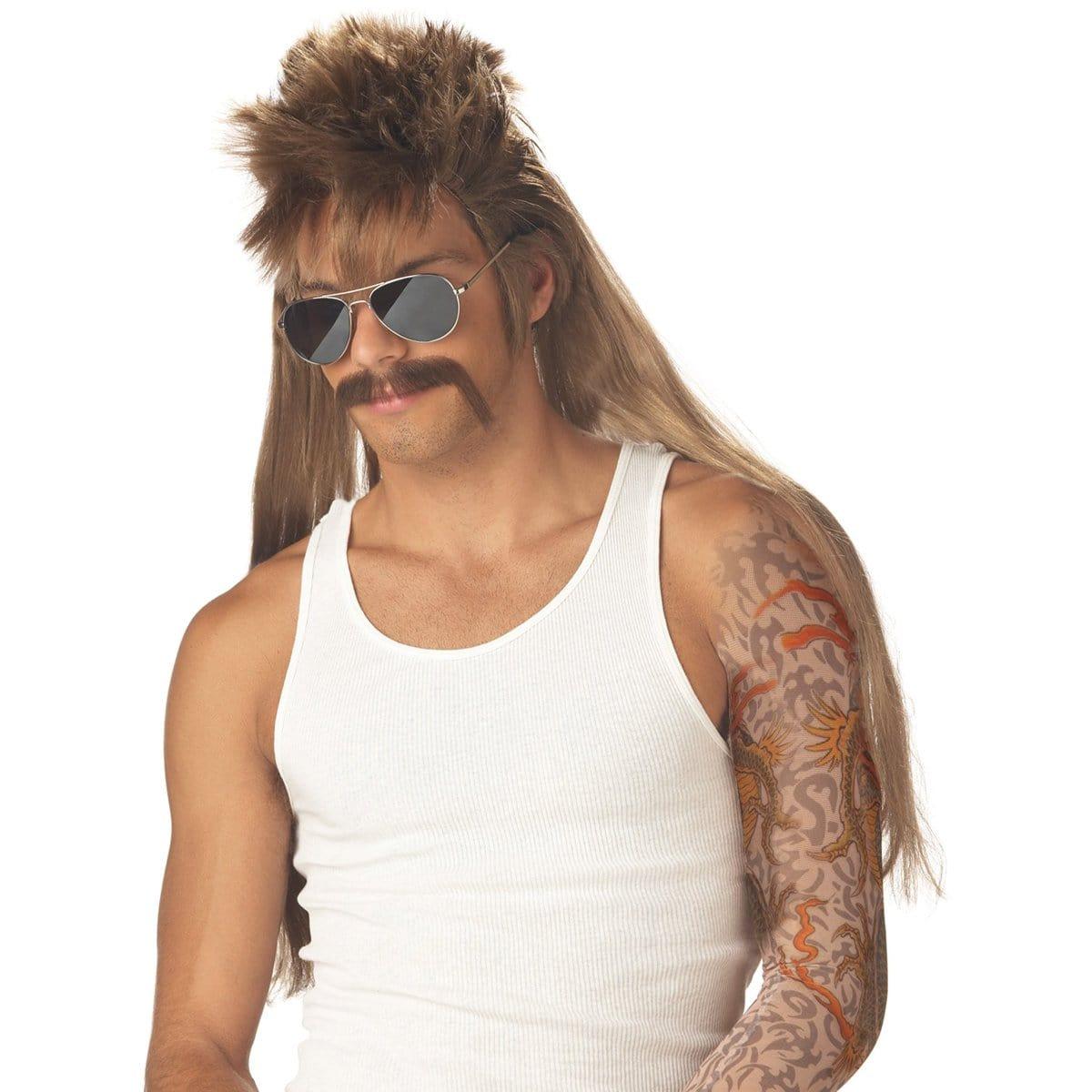 Mississippi mudflap wig & mustache set for men