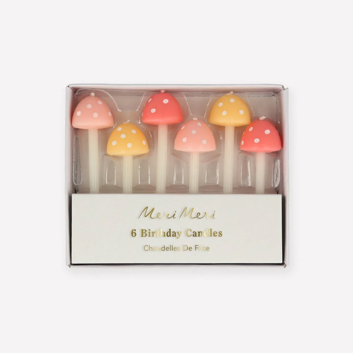 Mushroom Birthday Candles, 4.75 Inches, 6 Count