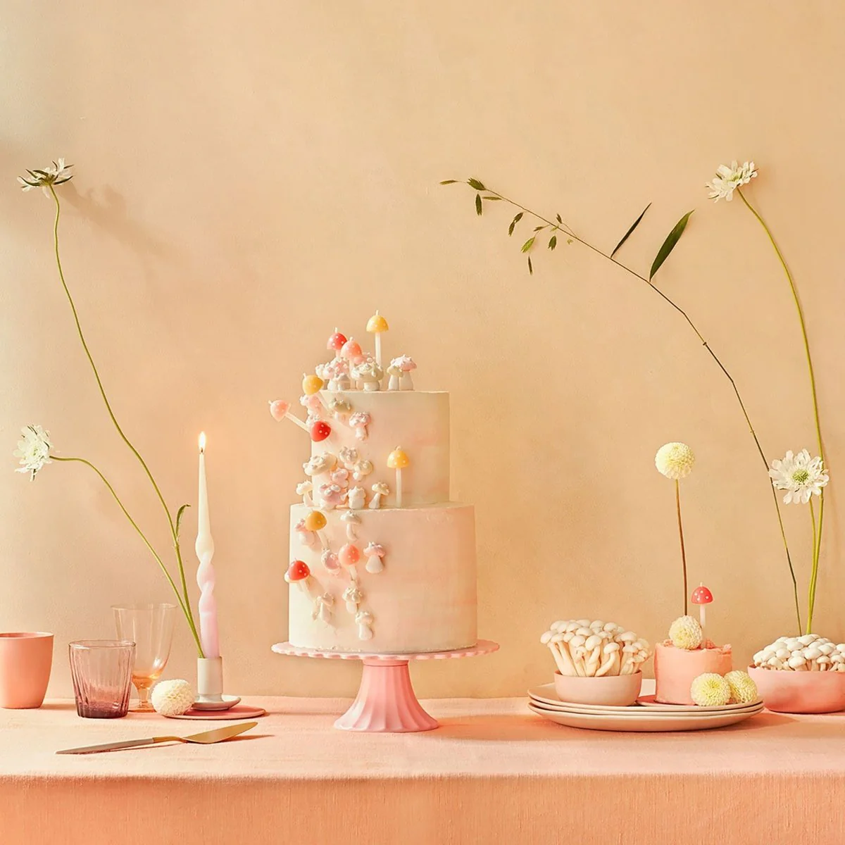 Mushroom Birthday Candles, 4.75 Inches, 6 Count - Image 3