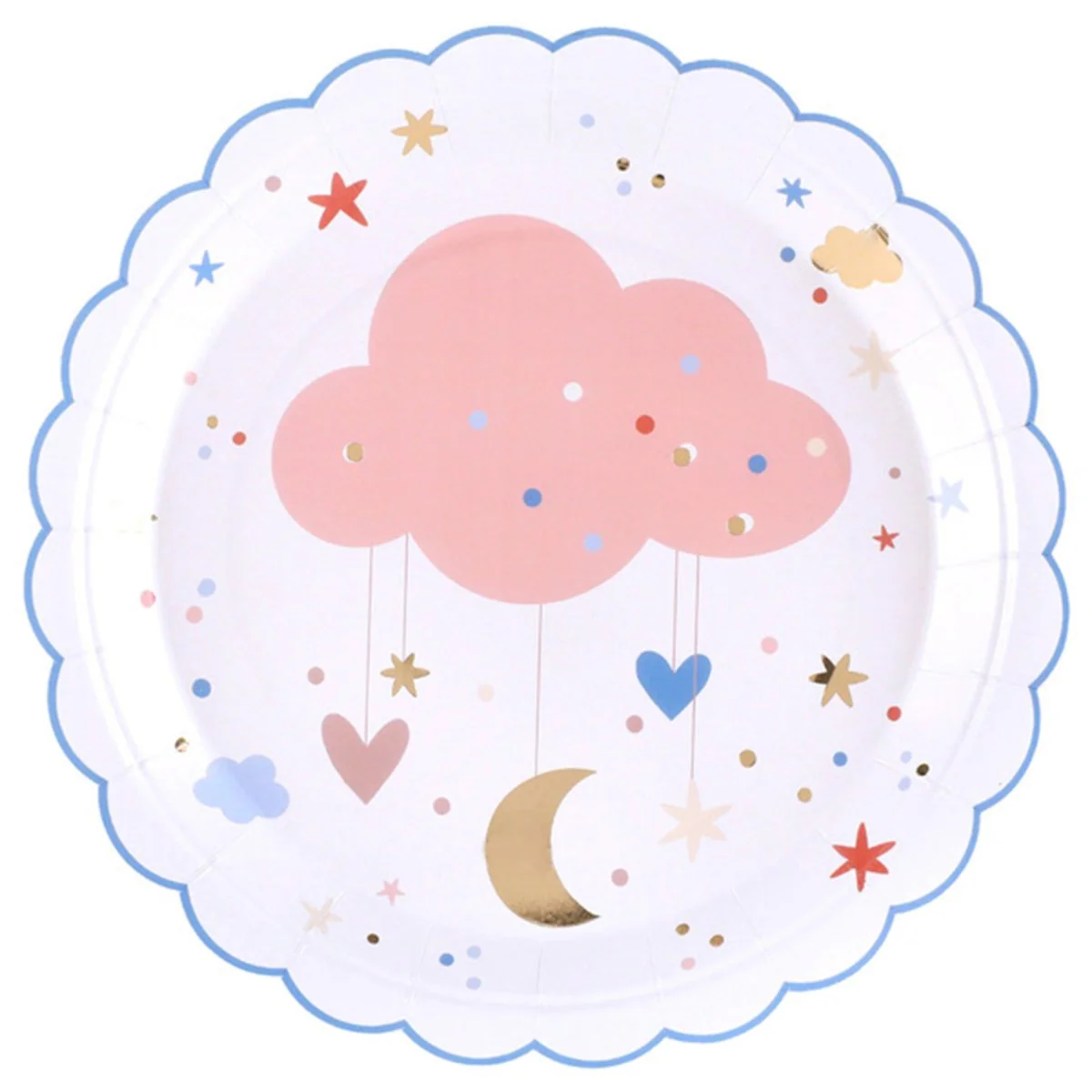 My Sweetheart Scalloped Lunch Paper Plates, 9 Inches, 10 Count