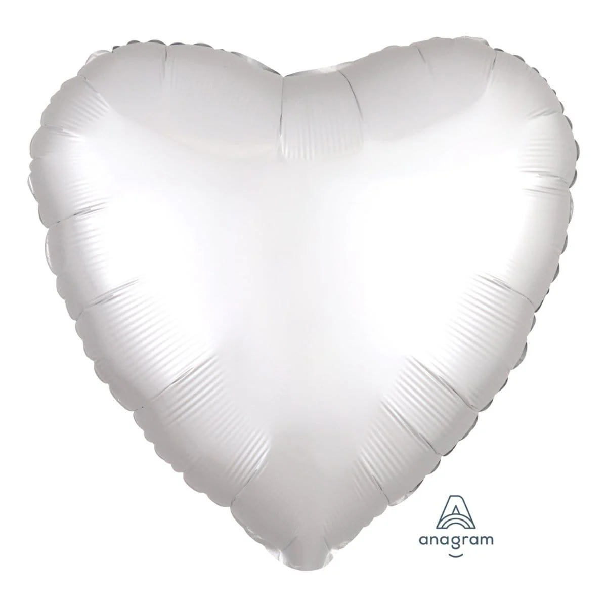 White Heart Shape Foil Balloon, 18 Inches