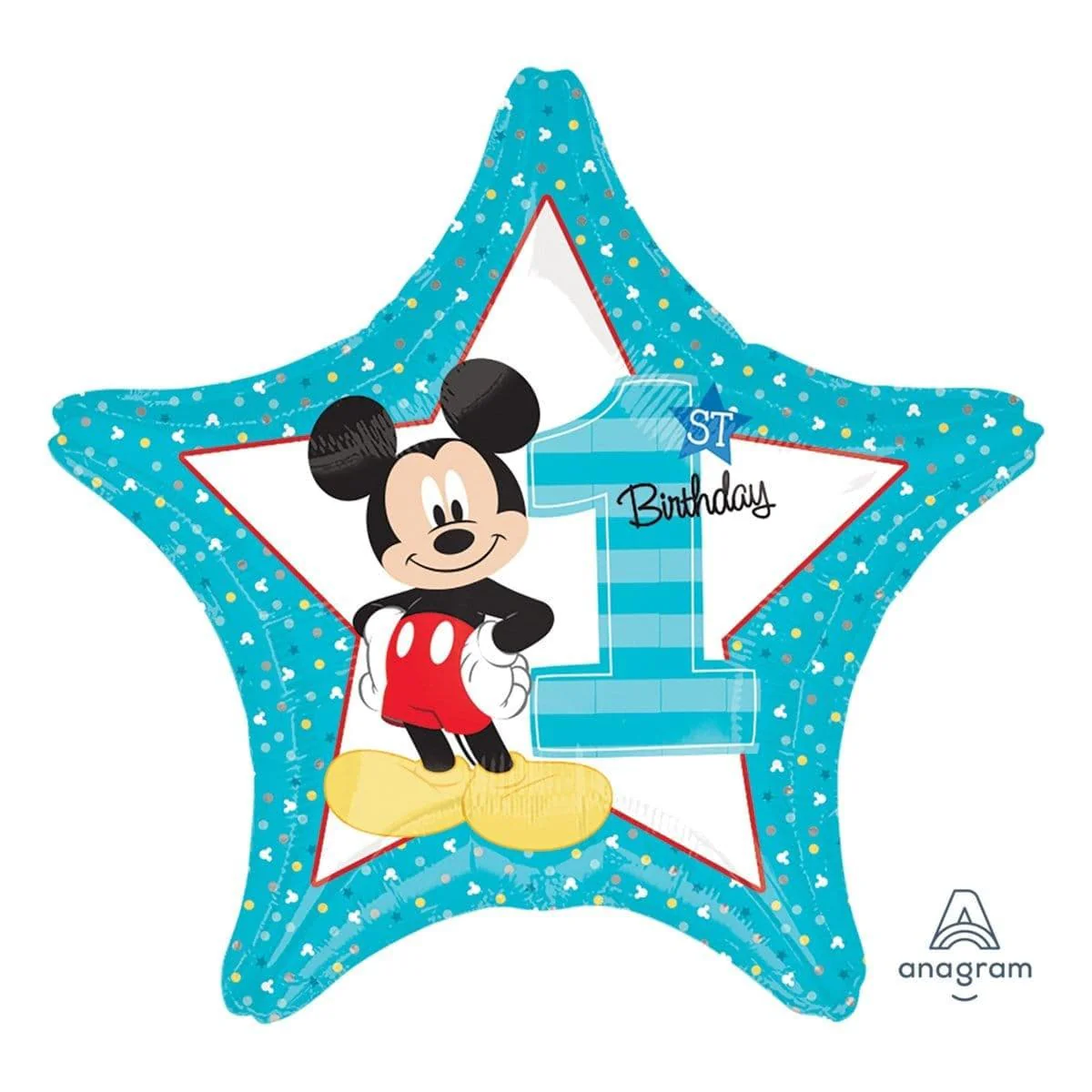 Mickey 1st Birthday Foil Balloon, 18 Inches