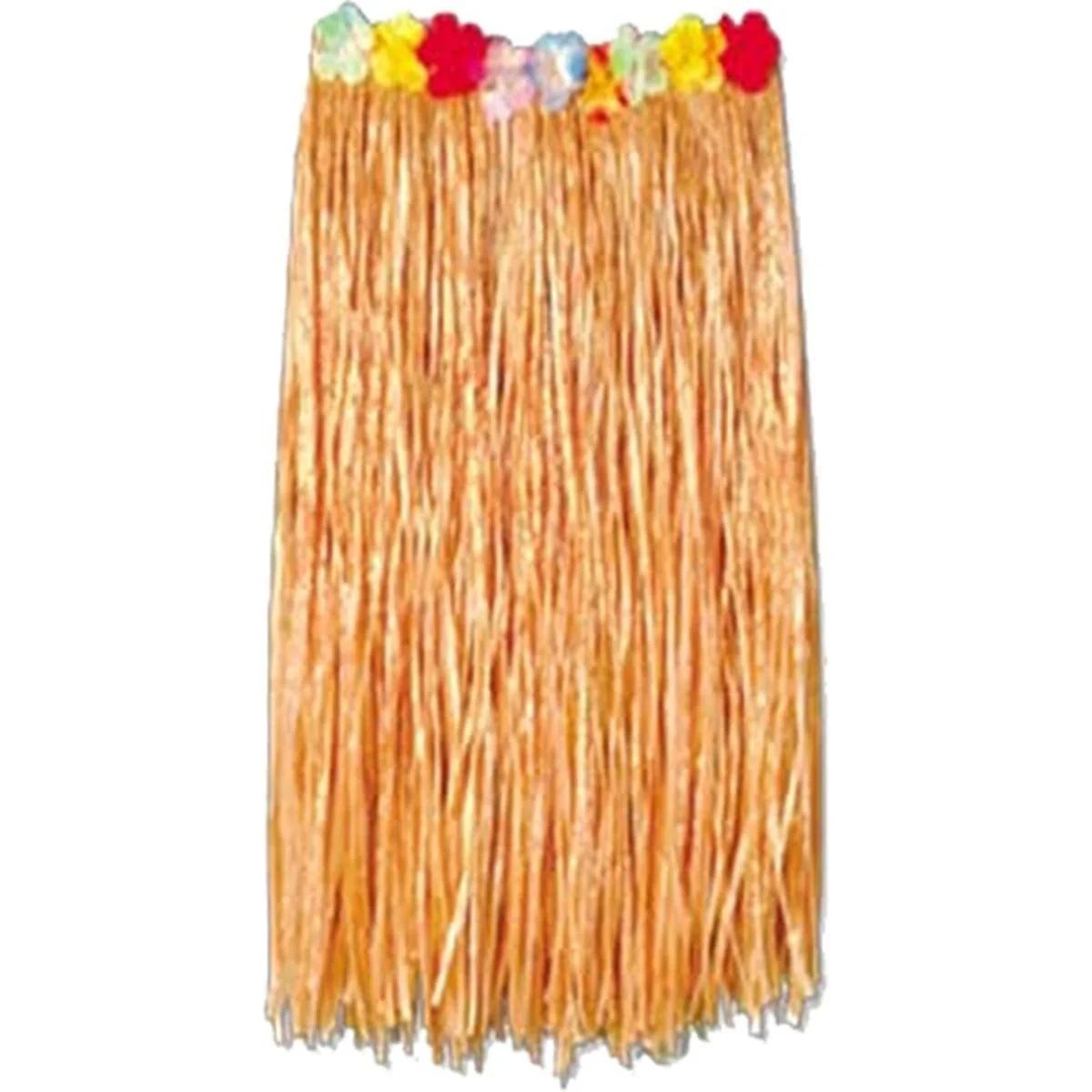 Natural Flowered Hawaiian Skirt for Adults