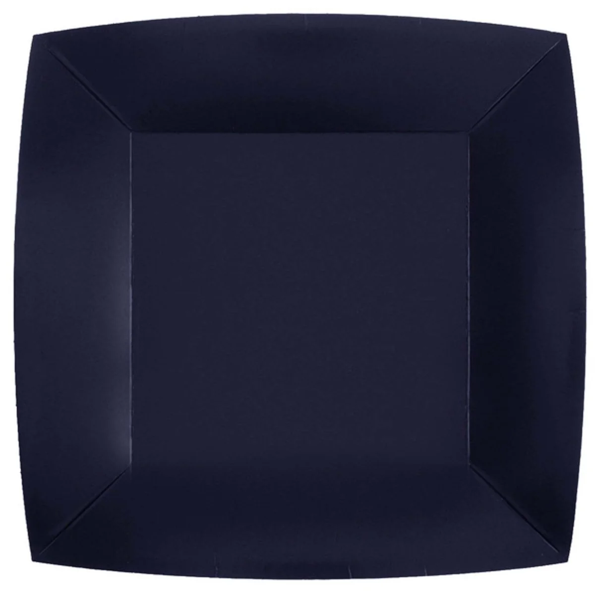 Navy Blue Large Square Compostable Lunch Party Paper Plates, 9 Inches, 10 Count