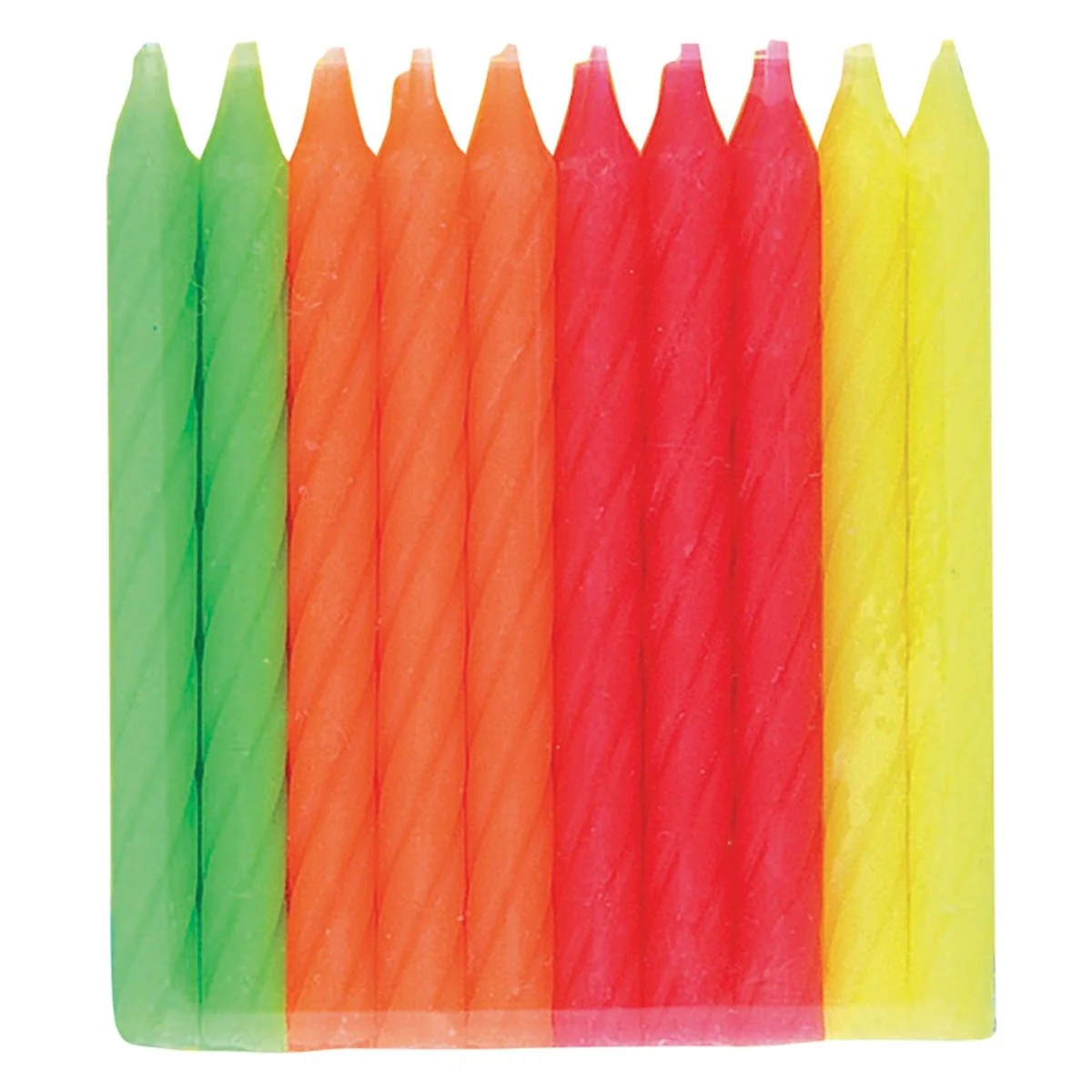 Neon Spiral Candles, 20 Count