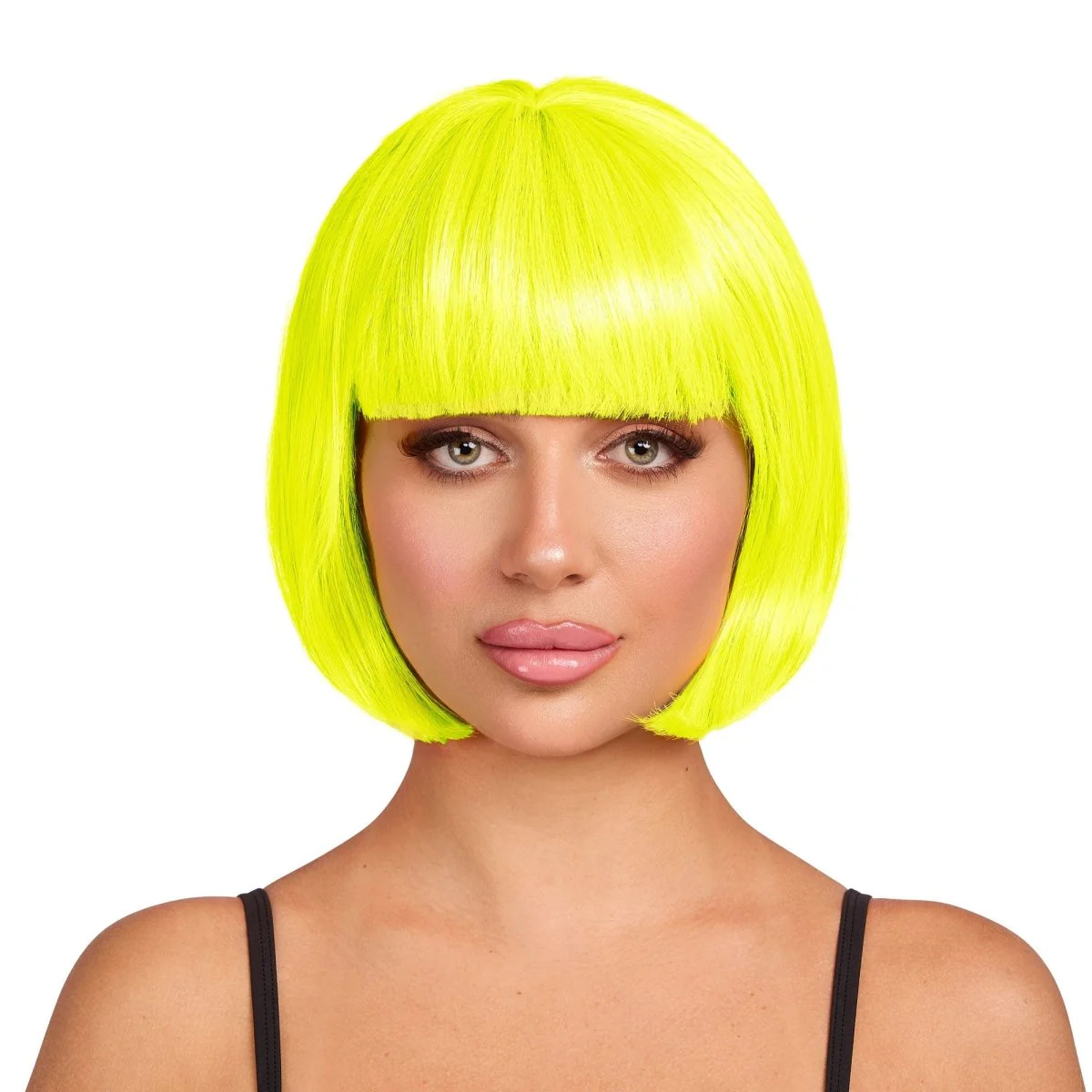 Neon Yellow Bob Wig for Adults