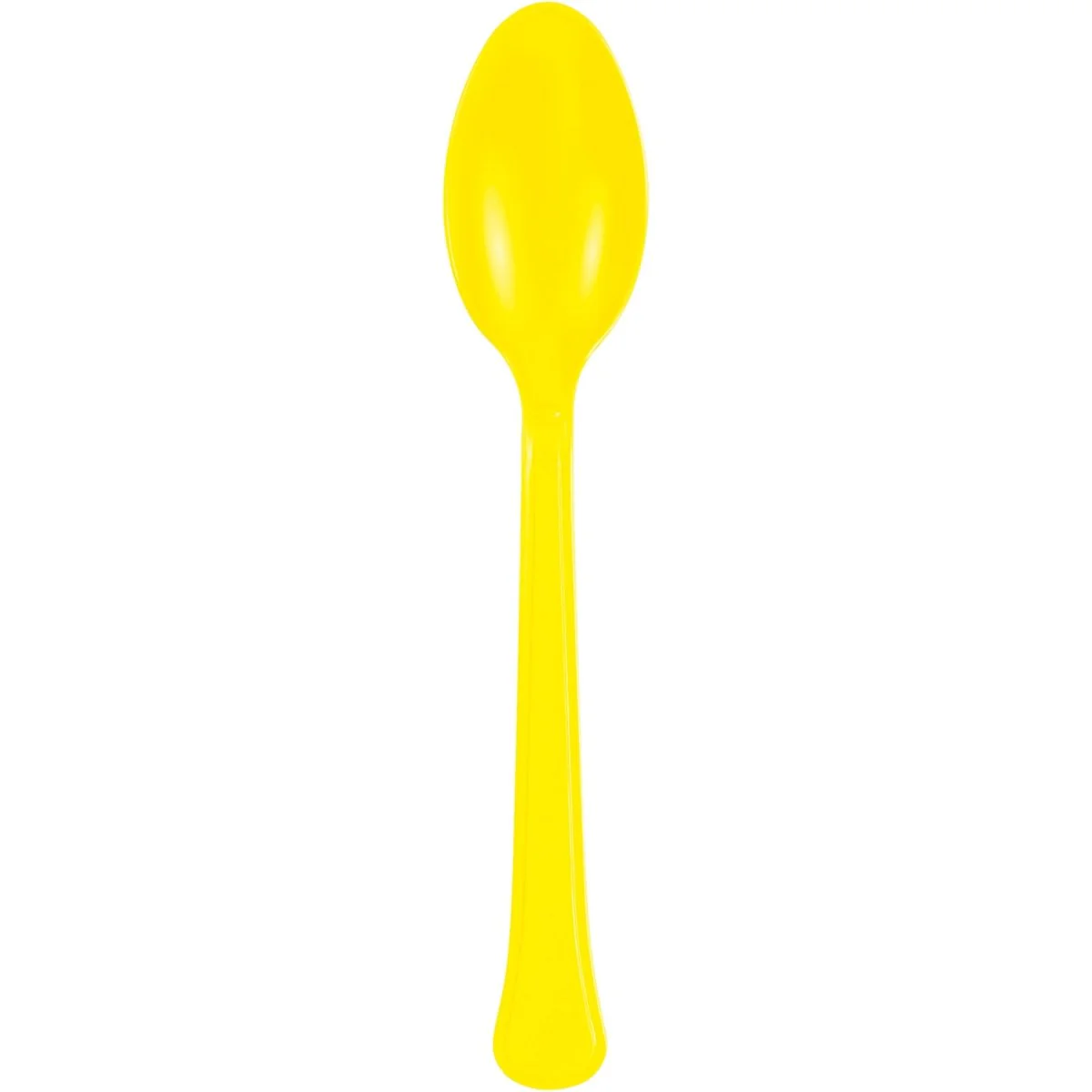 Neon Yellow Plastic Spoons, 20 Count