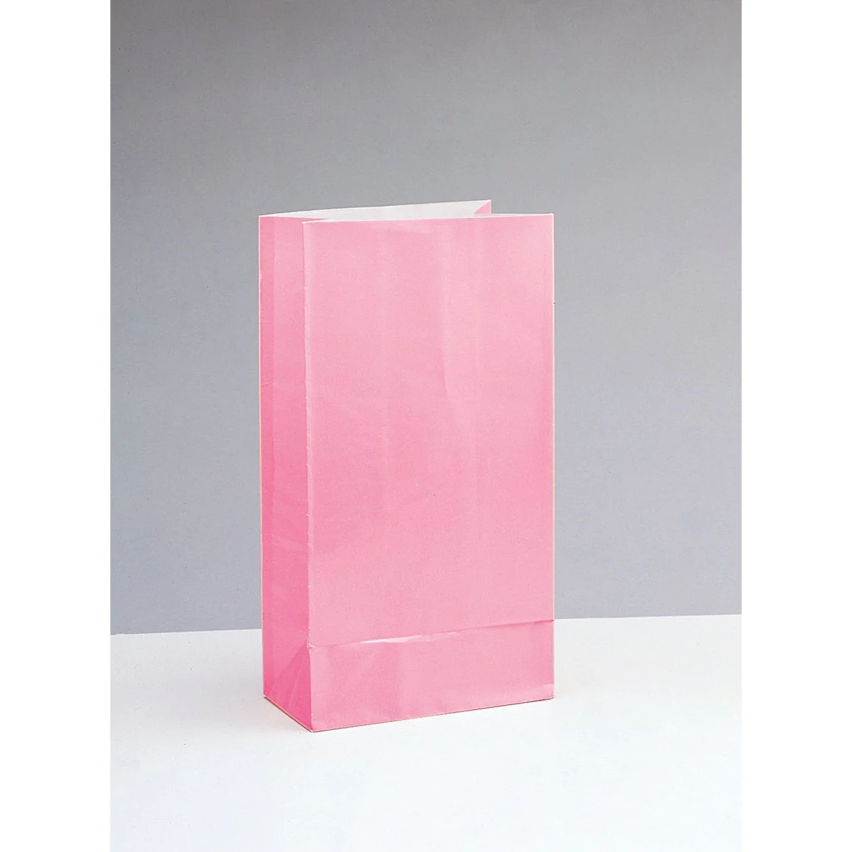 New Pink Paper Party Bags, 10 x 5 Inches, 12 Count