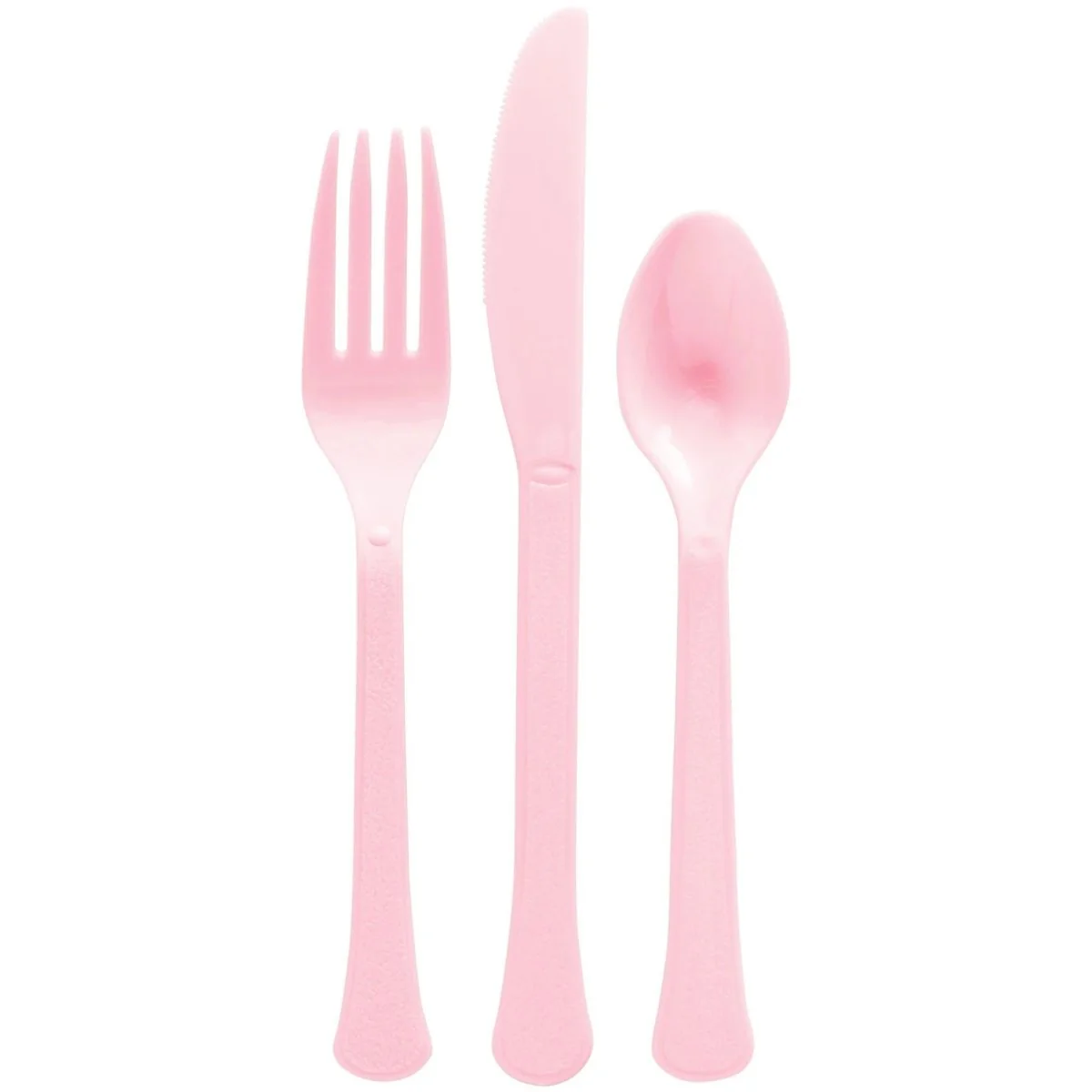 New Pink Plastic Assorted Cutlery, 24 Count