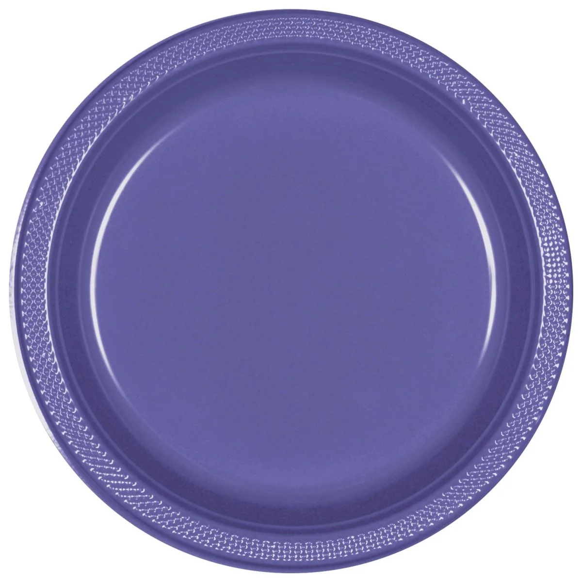New Purple Large Round Lunch Plastic Plates, 10.25 Inches, 20 Count