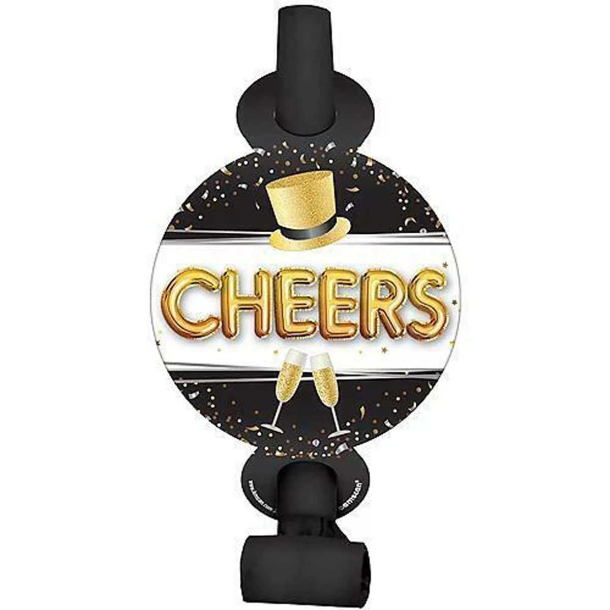 New Year Blowouts with Confetti, 5 Inches, 8 Count