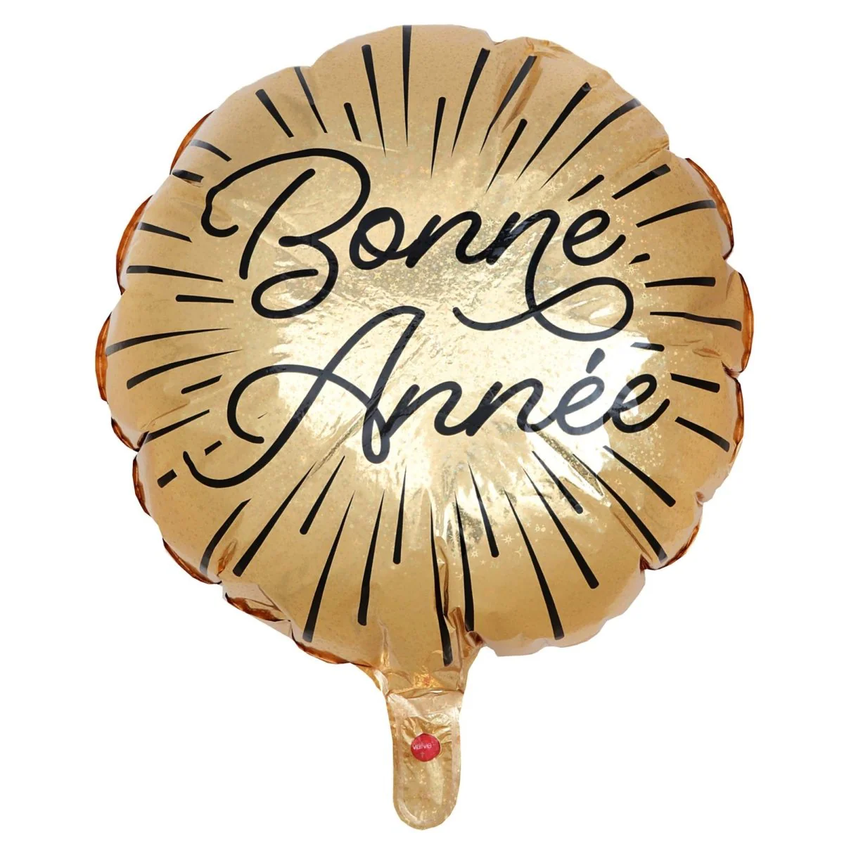 New Year "Bonne Année" Gold Round Foil Balloon, 18 Inches, 1 Count