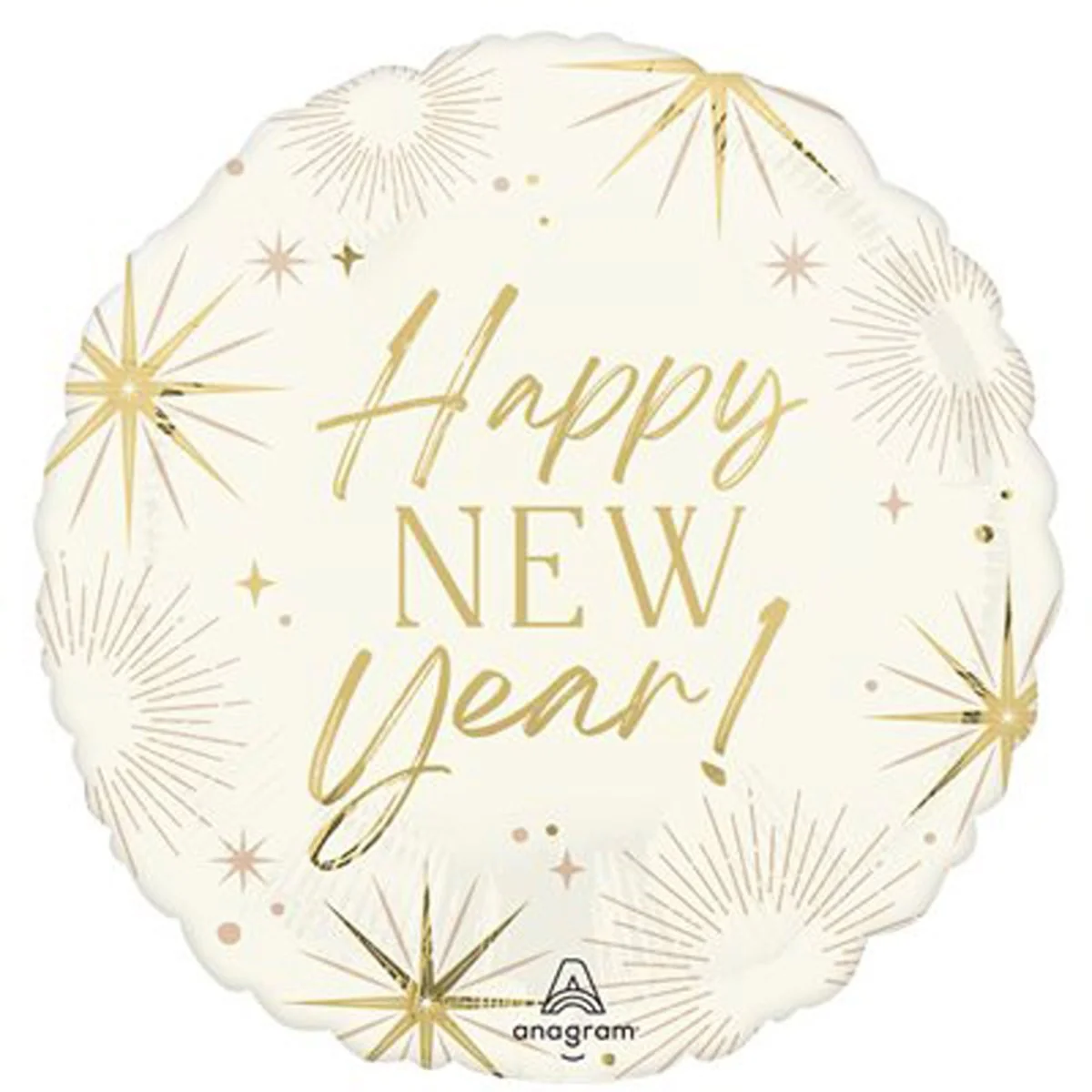 New Year Golden night Round Foil Balloon, 18 Inches, 1 Count