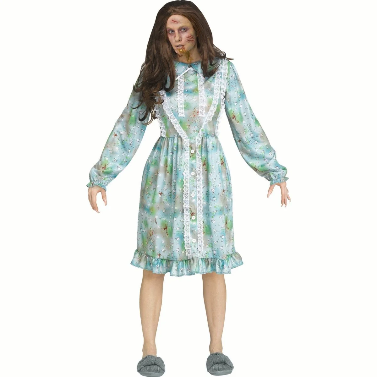 Nightmare Nightgown Dress for Adults, Bloody Blue and Green Dress