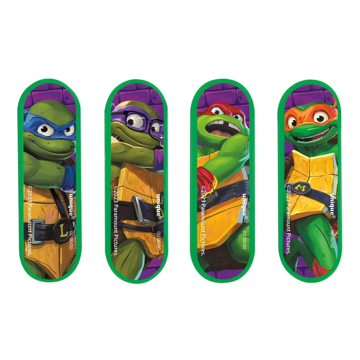 Ninja Turtles: Mutant Mayhem Birthday Mini Skateboards, 4 Count