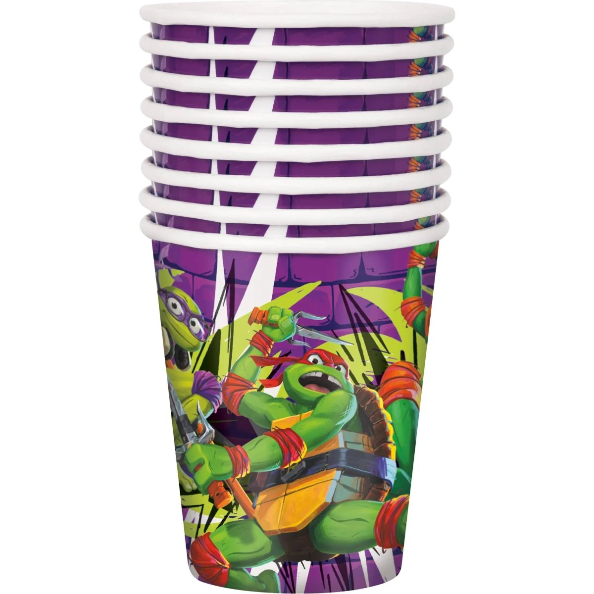 Ninja Turtles: Mutant Mayhem Birthday Paper Cups, 9 Oz, 8 Count - Image 4