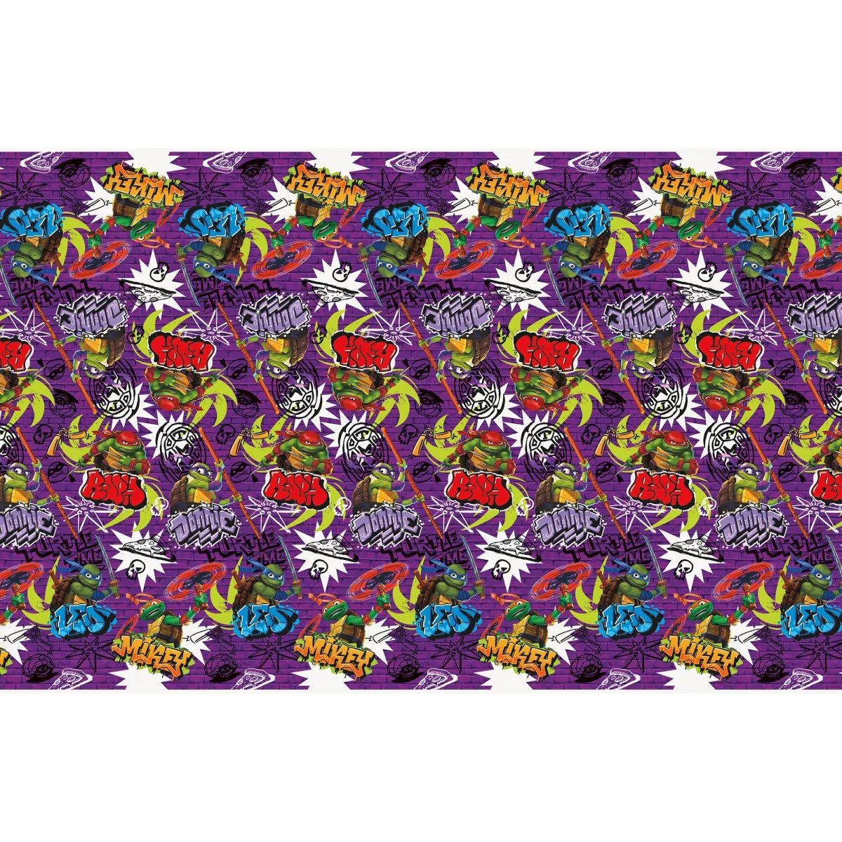 Ninja Turtles: Mutant Mayhem Birthday Plastic Table Cover, 54 x 84 Inches, 1 Count - Image 2