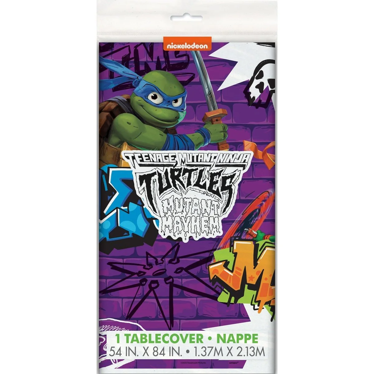 Ninja Turtles: Mutant Mayhem Birthday Plastic Table Cover, 54 x 84 Inches, 1 Count - Image 3