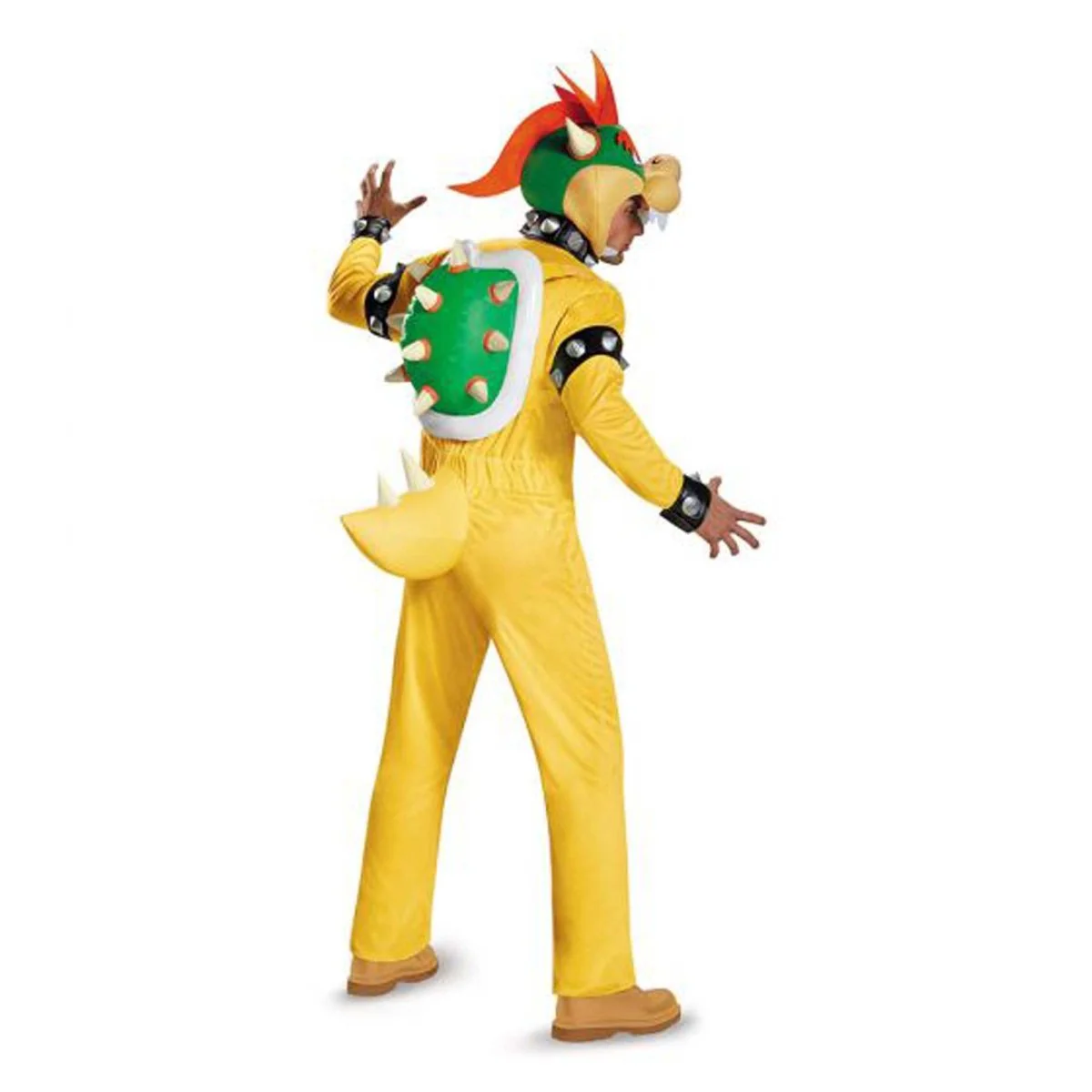 Nintendo Super Mario Bros Bowser Deluxe Costume for Adults, Yellow Jumpsuit with Attached Tail - Image 2