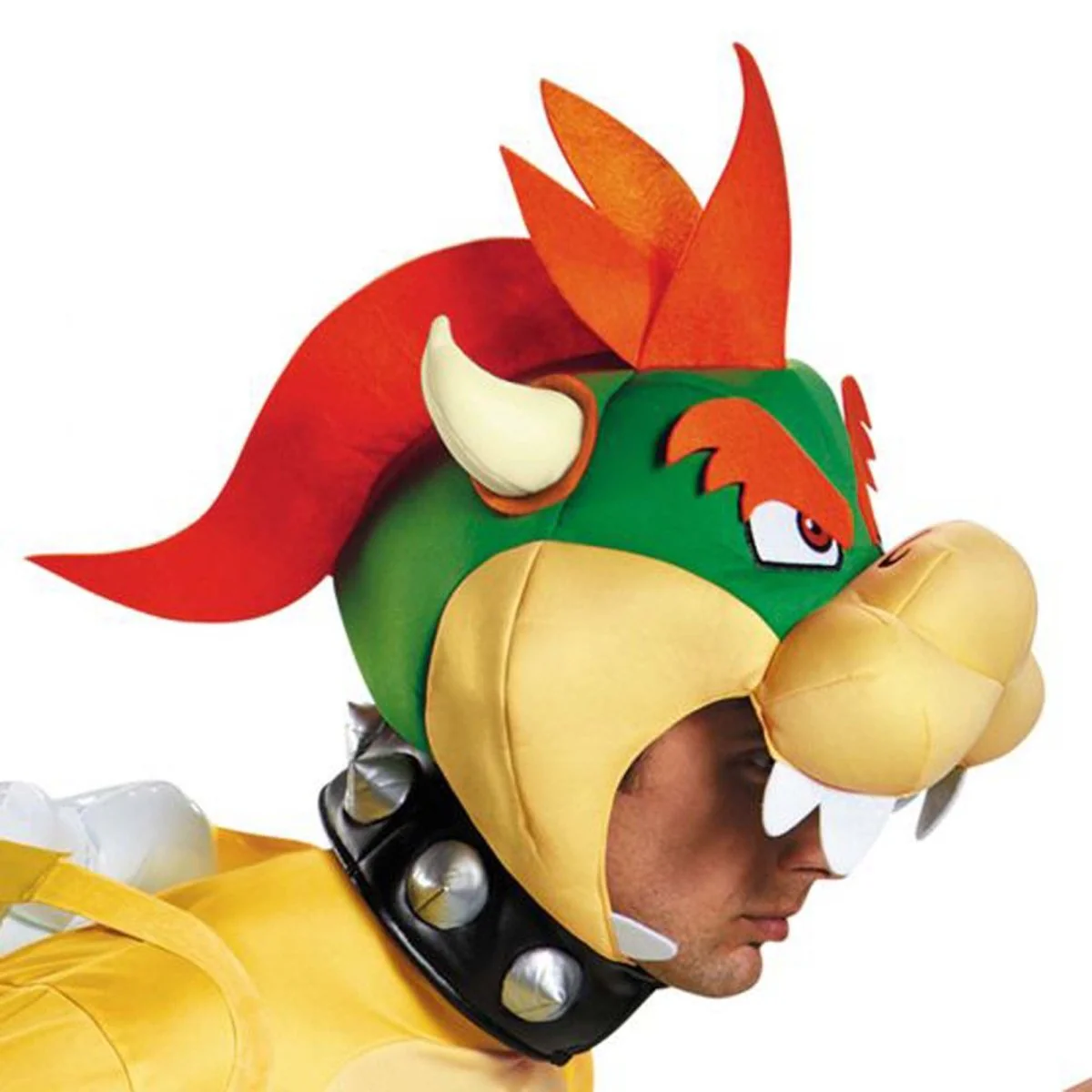 Nintendo Super Mario Bros Bowser Deluxe Costume for Adults, Yellow Jumpsuit with Attached Tail - Image 3