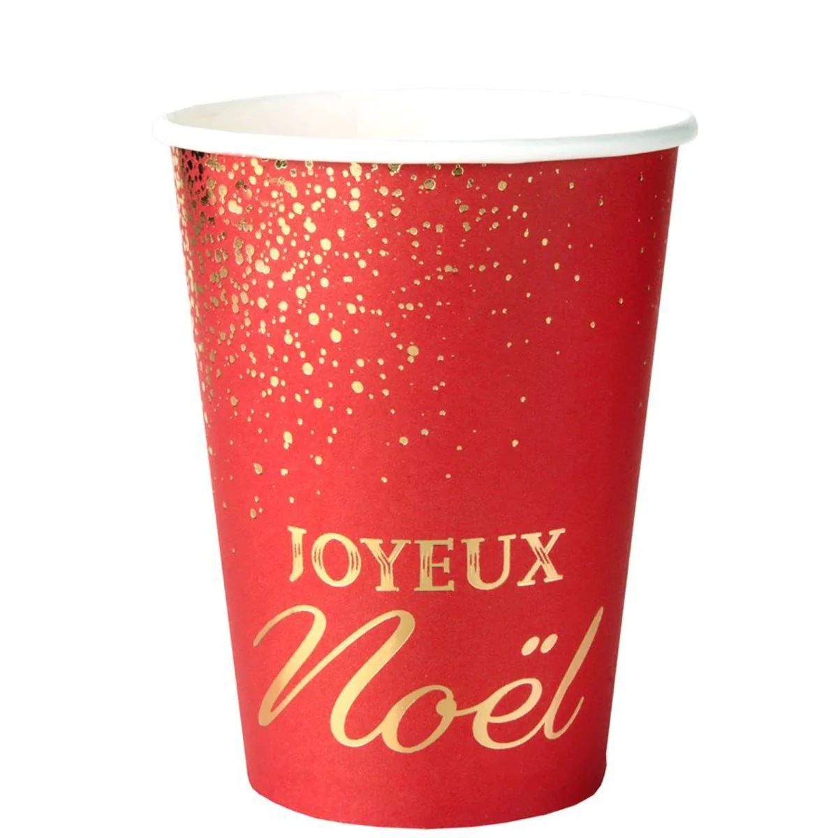 Noël Scintillant Paper Cups, Red and Gold, 9 Oz, 10 Count