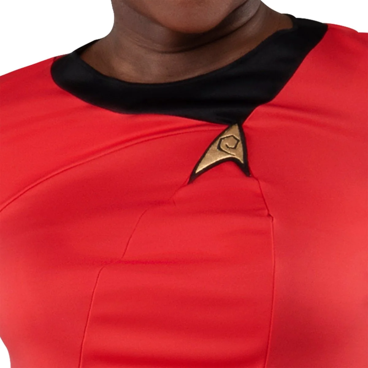 Nyota Uhura Costume for Adults, Star Trek, Red and Earrings - Image 2