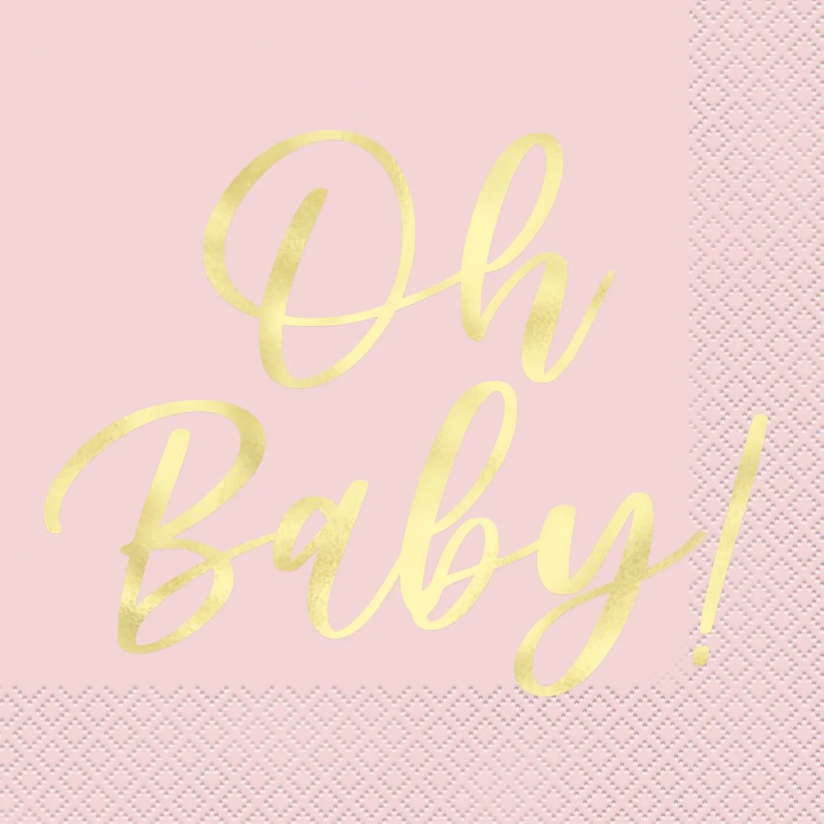 Oh Baby! Pink Large Lunch Napkins, 16 Count