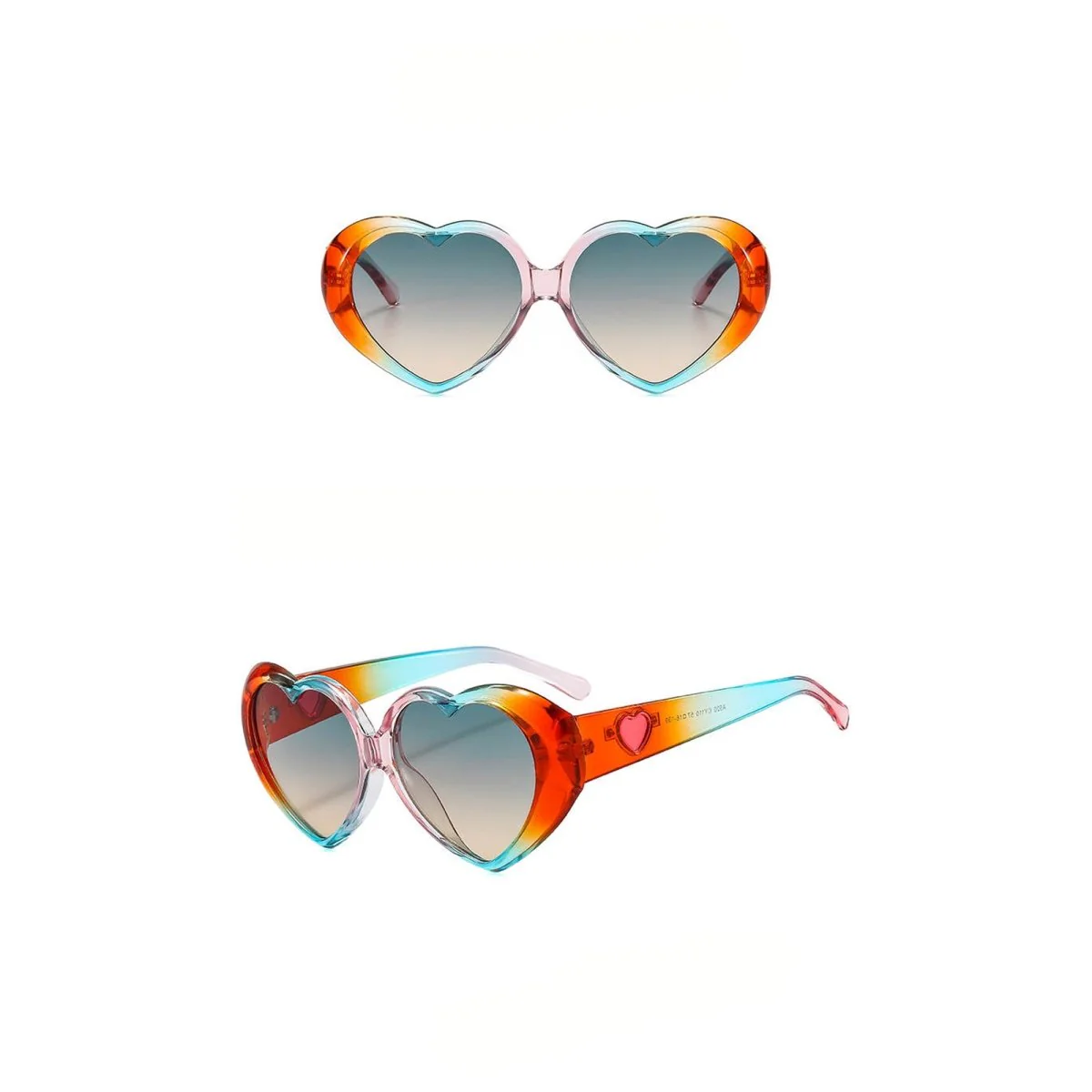 Orange and Blue Shaped Sunglasses for Adults - Image 2