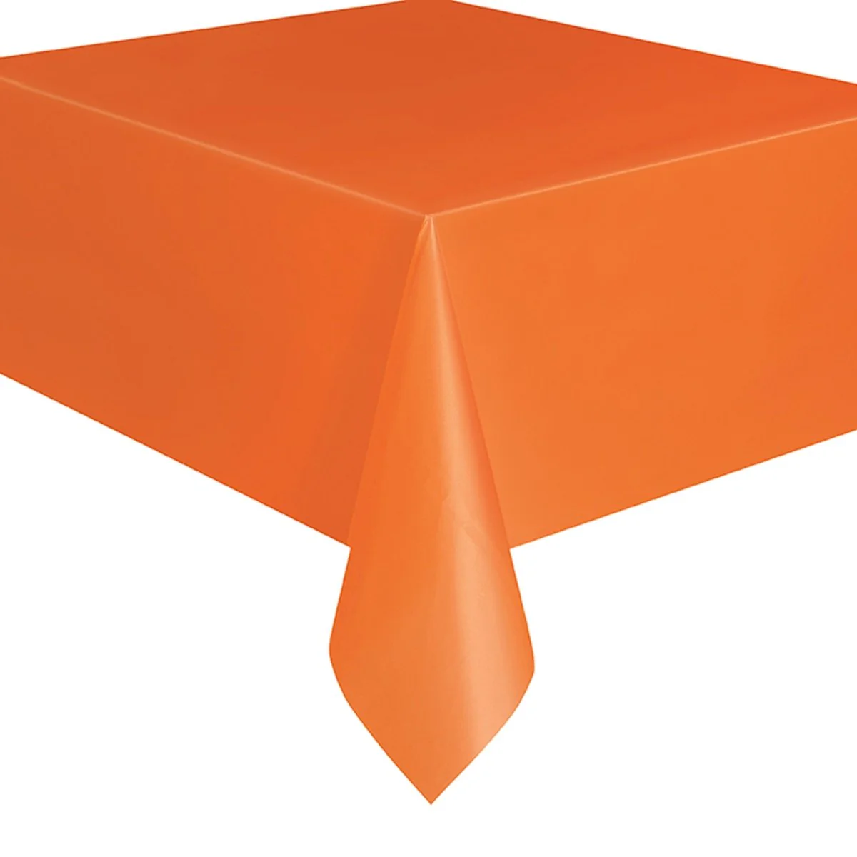Orange Rectangular Plastic Table Cover, 54 x 108 Inches, 1 Count