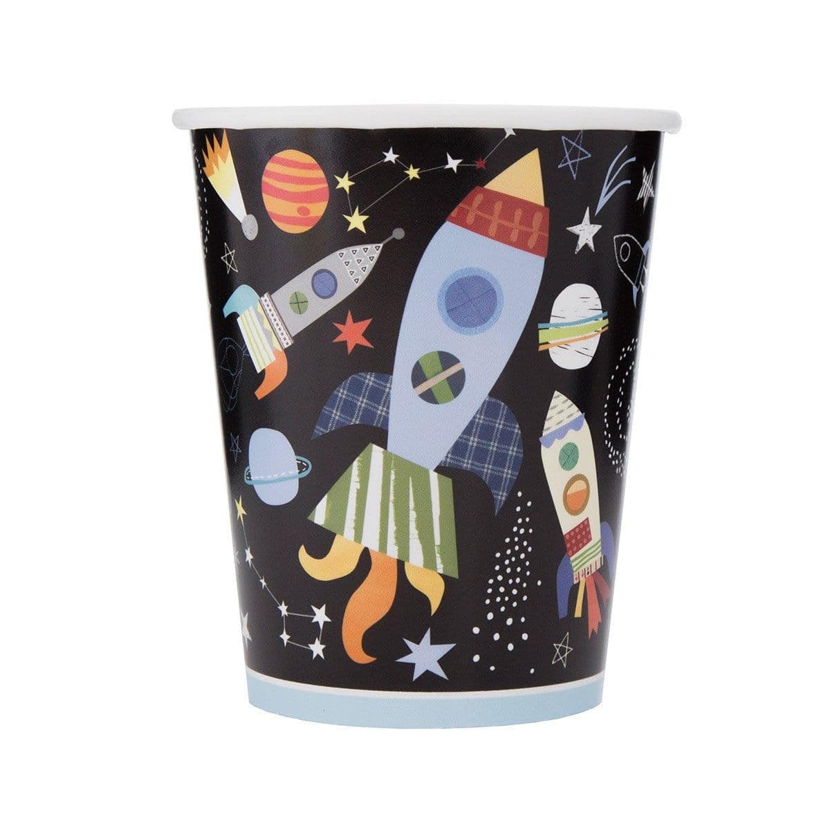 Outer Space paper cups 9 ounces, 8 per package