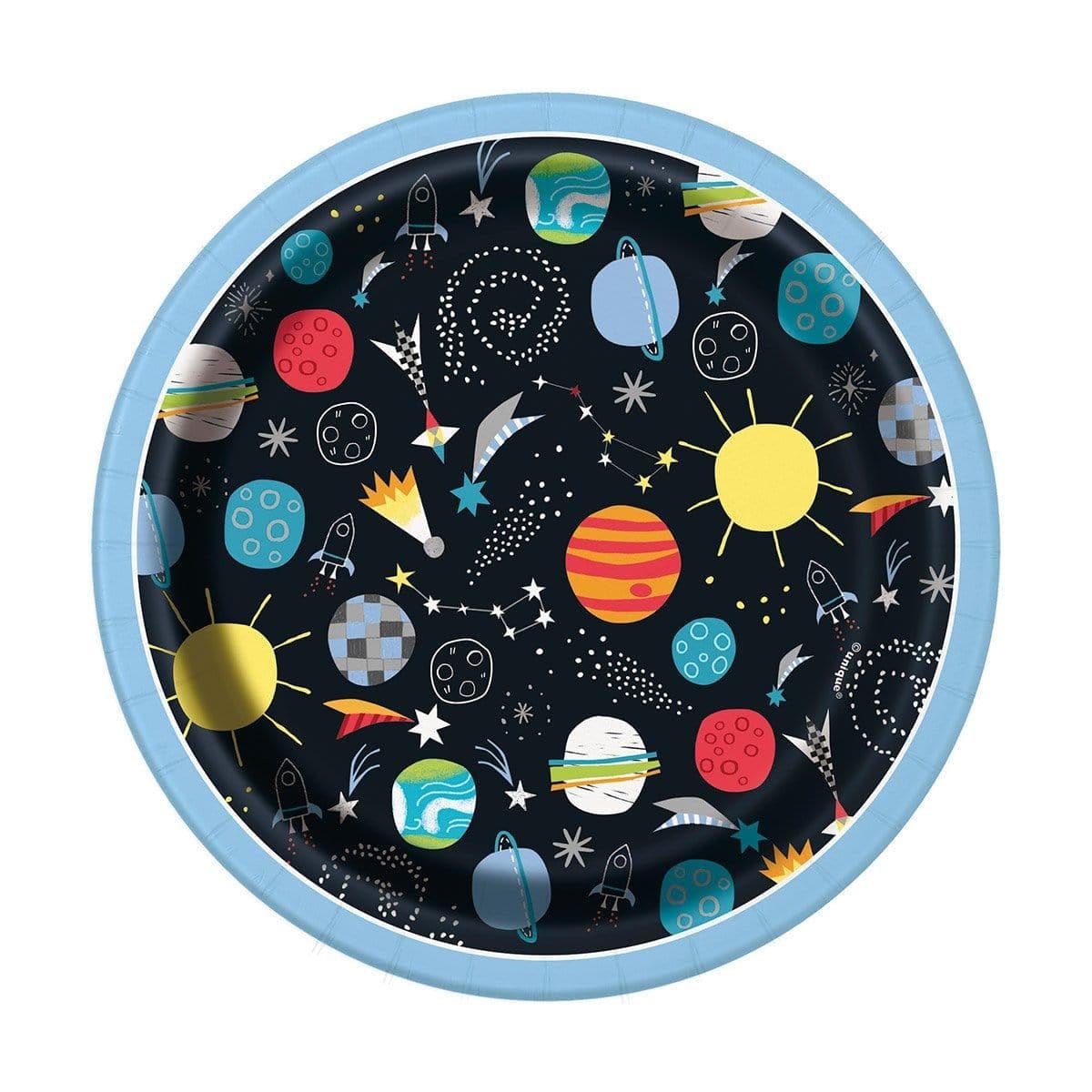 Outer Space Dessert Plates 7 inches, 8 per package