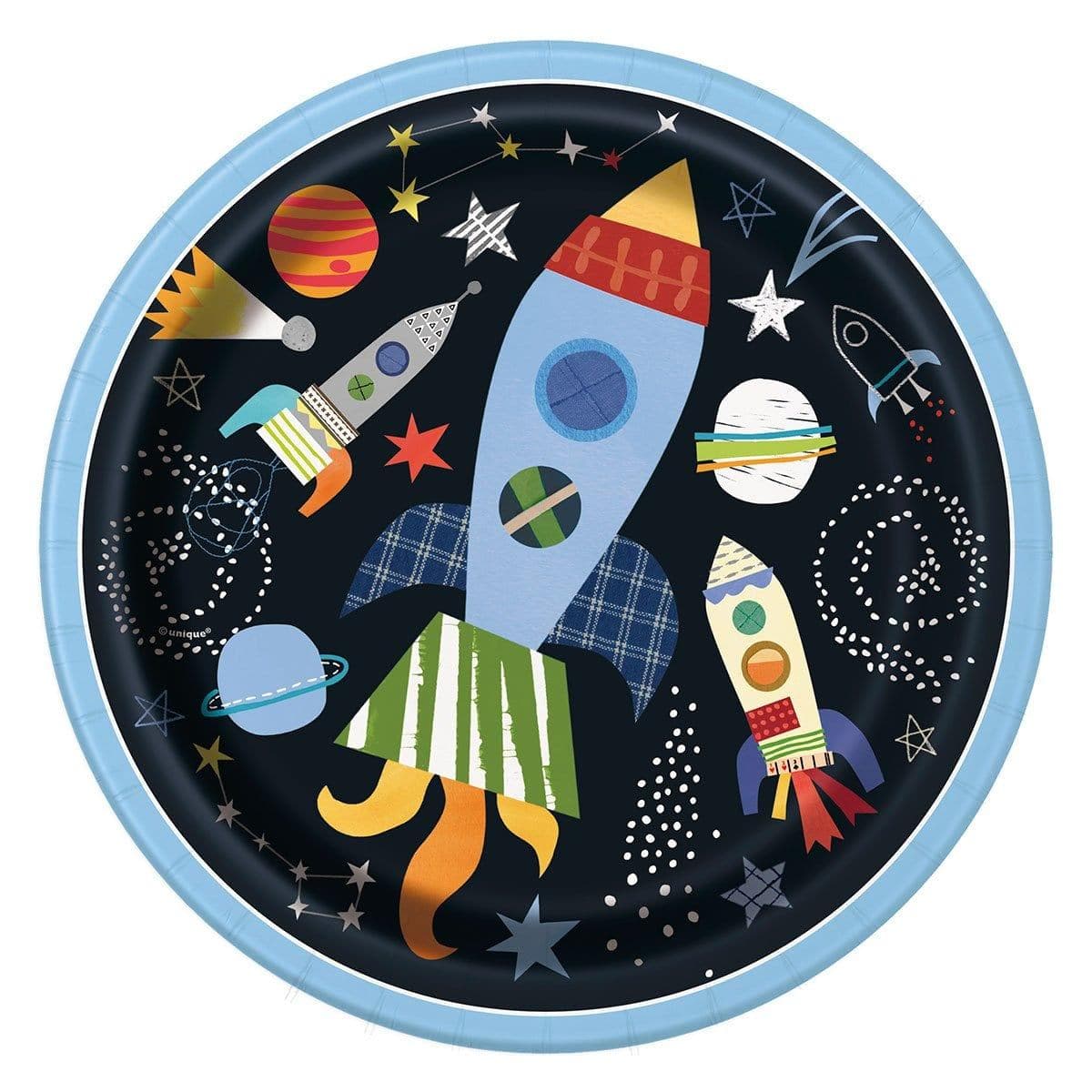 Outer Space Dinner Plates 9 Inches, 8 per package