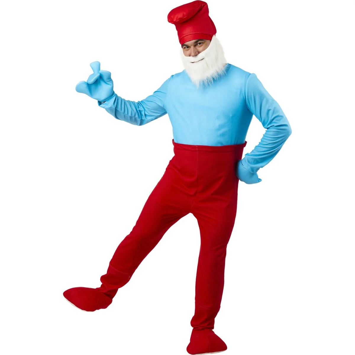 Papa Smurf Costume for Adults, Jumpsuit