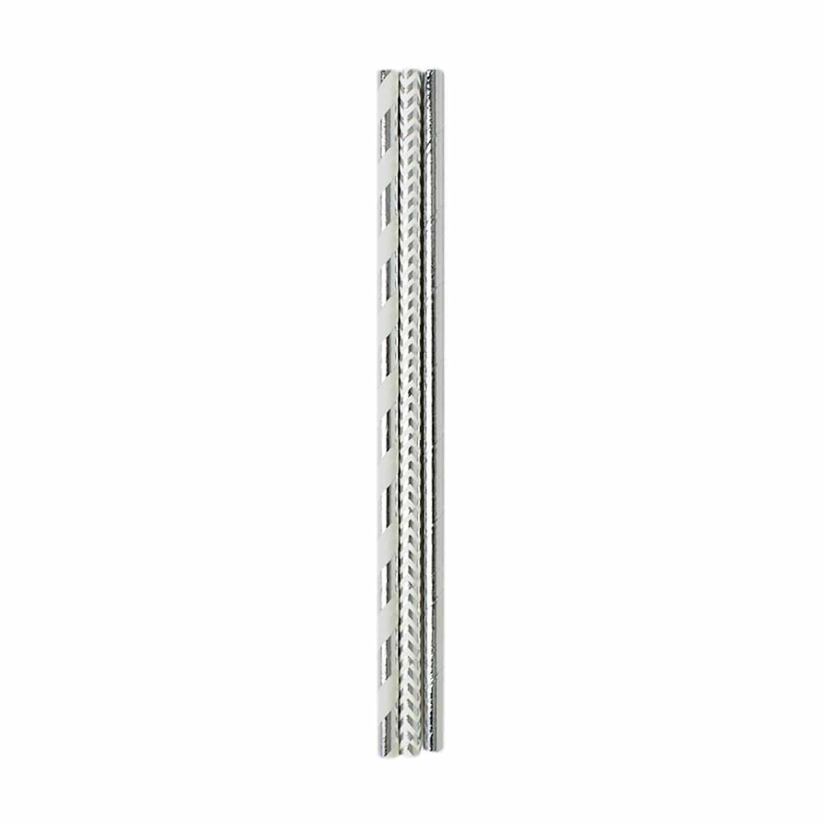 Paper Straws - Silver And White - 24/Pk - Image 2