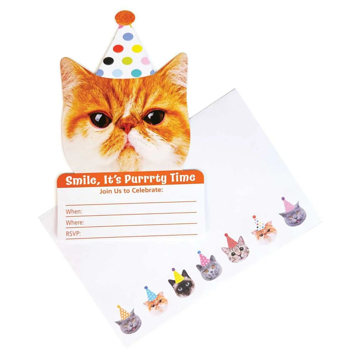 Party Cats Birthday Invitations, 8 Count