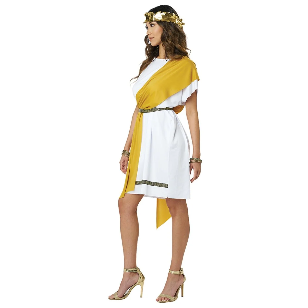 Party Toga Costume for Adults, Black and Gold - Image 7