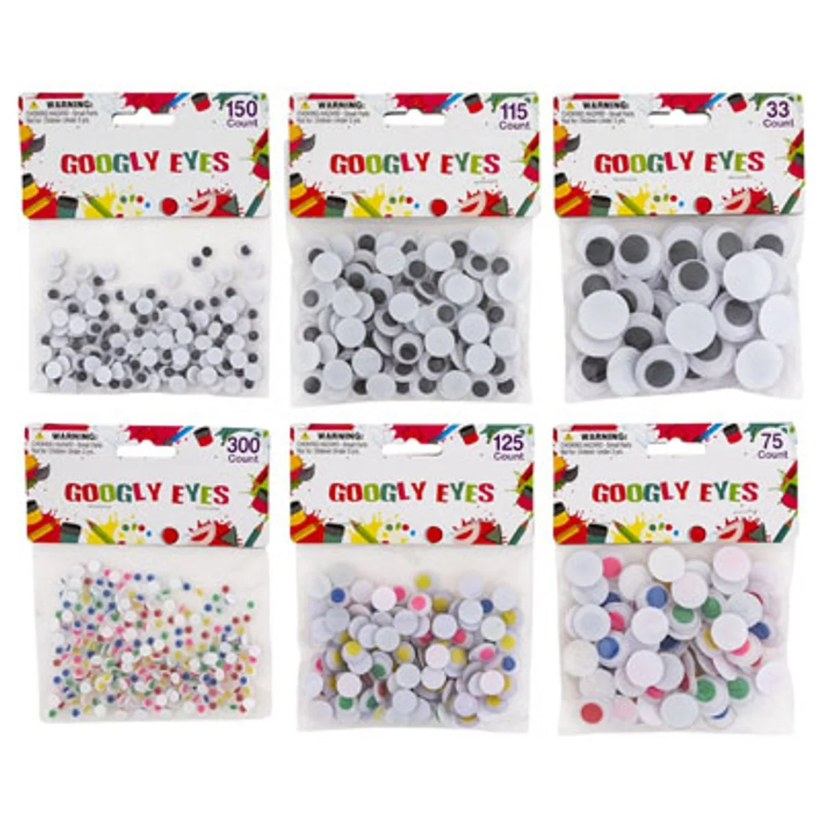 Paste-On Googly Eyes, Assortment, 1 Count