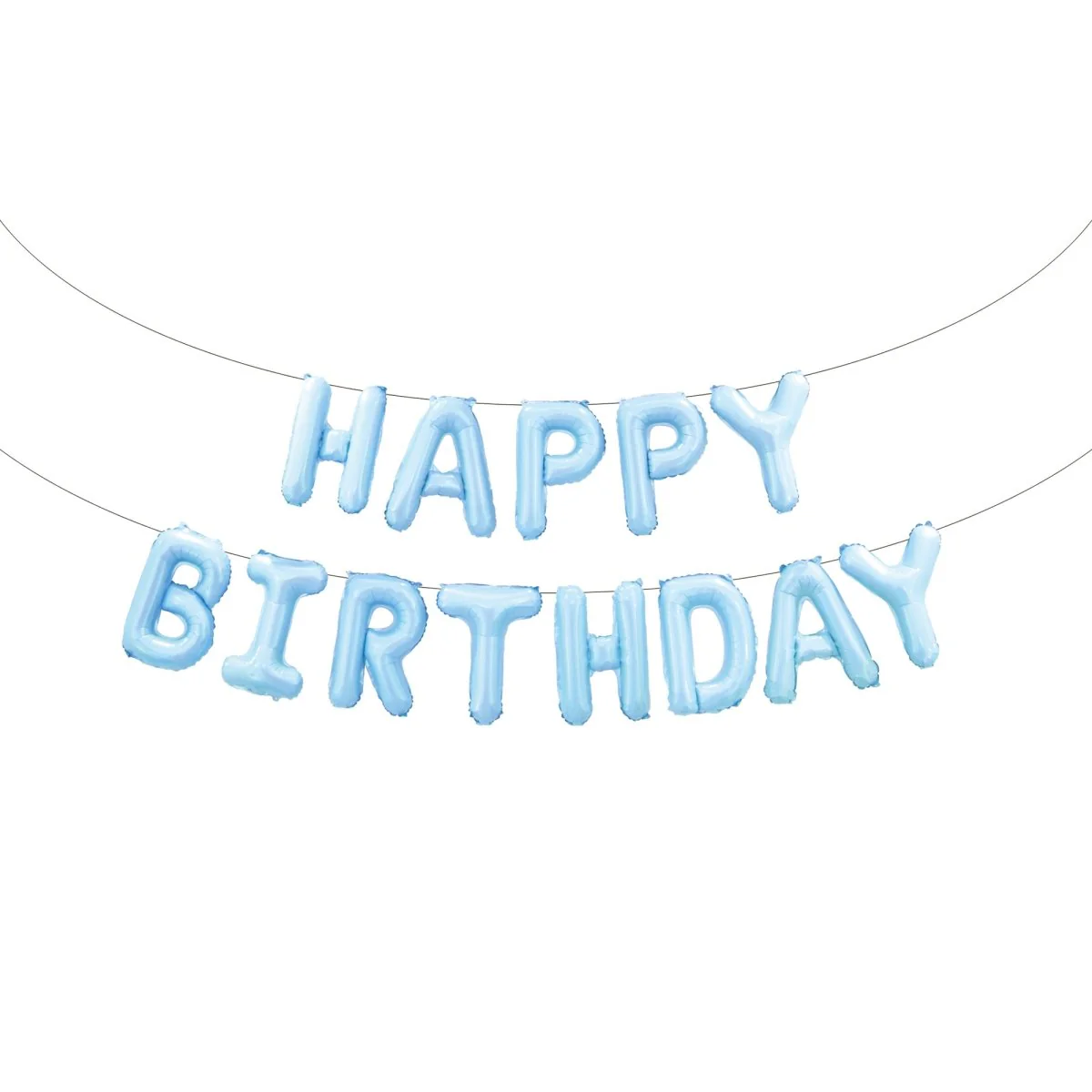 Pastel Blue Happy Birthday Air-Filled Foil Balloon Banner, 16 Inches, 1 Count