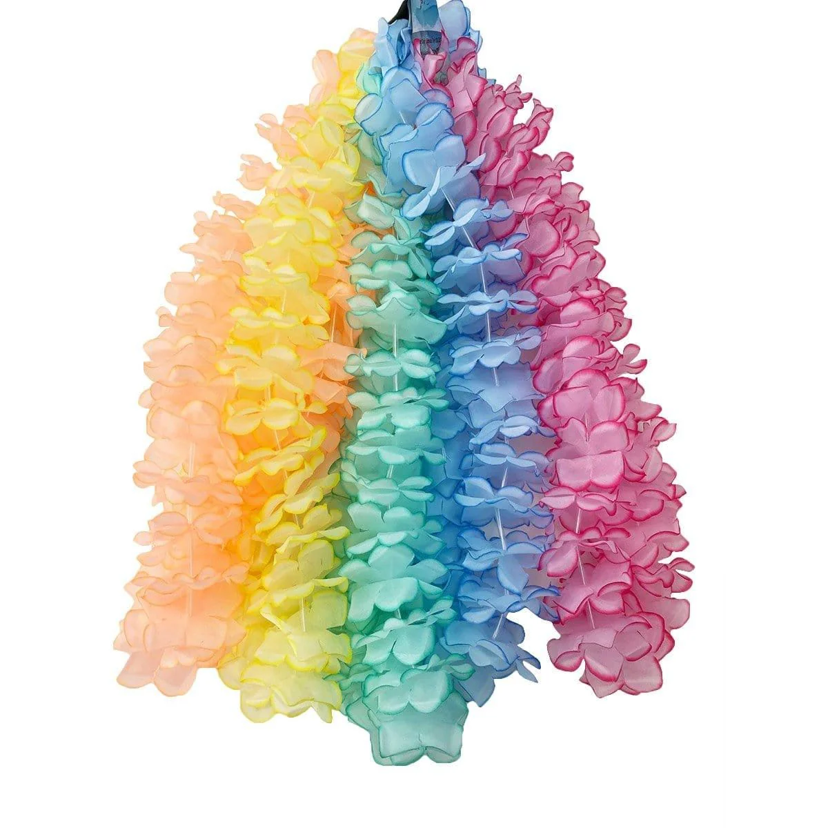Pastel Flower Lei Necklaces, 5 per Package